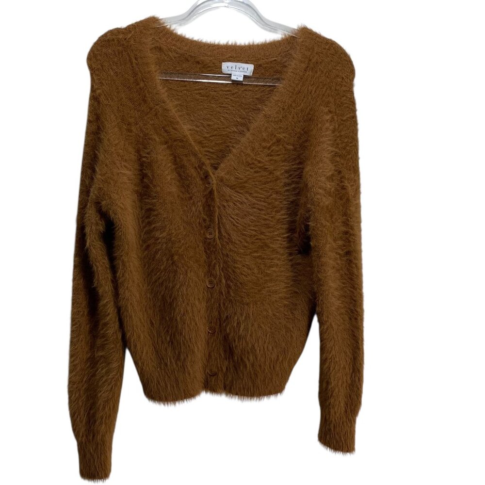 Velvet by Graham & Spencer Brown Fuzzy Cardigan